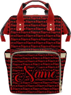 Red Black Mummy Bags Custom Personalized with Name Diaper Bags Backpack Nappy Bag Gifts