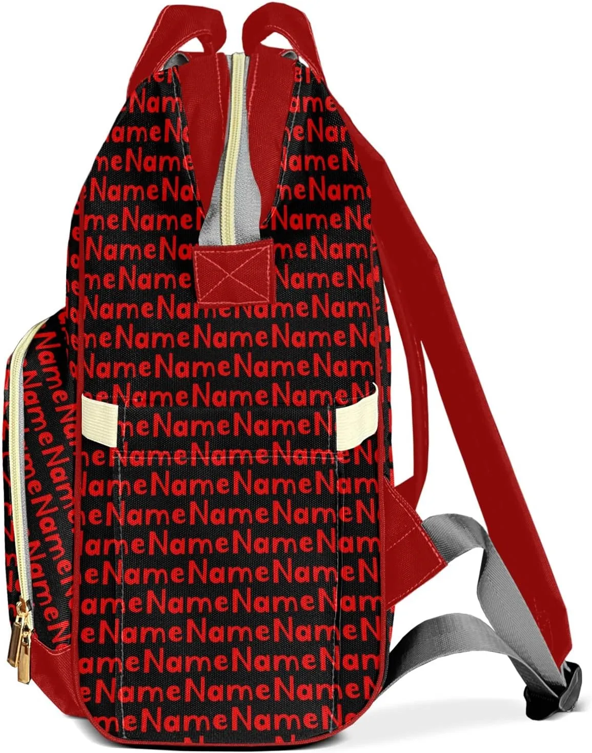 Red Black Mummy Bags Custom Personalized with Name Diaper Bags Backpack Nappy Bag Gifts