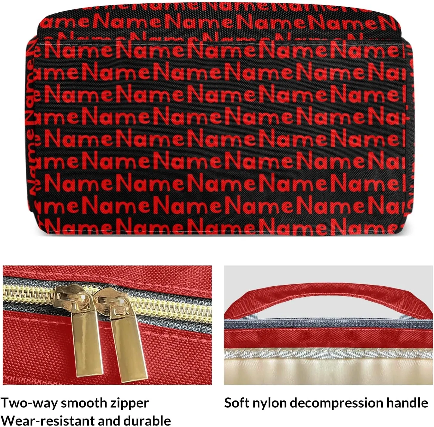 Red Black Mummy Bags Custom Personalized with Name Diaper Bags Backpack Nappy Bag Gifts