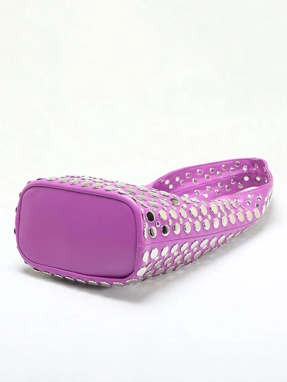 Rejolly Studded Shoulder Bag for Women Studs Hobo Purses Y2k 90s Punk Vegan Leather Designer Underarm Handbag