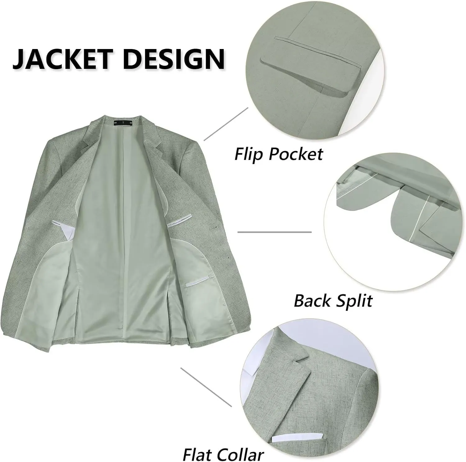 Retro Mens Linen Suit Slim Fit 3 Piece Summer Wedding Suit Casual Beach Linen Suits for Men Prom Jacket Vest Pant Set