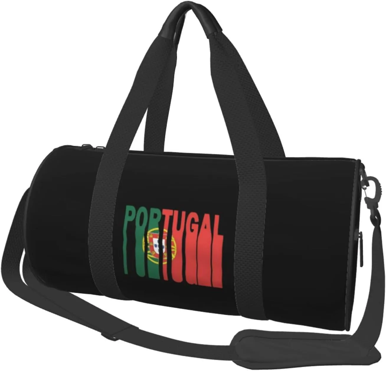 Retro Portugal Flag Garden Flag Convertible Garment Bag with Shoulder Strap, Carry on Garment Duffel Bag for Men Women - Rolling Foldable for Travel Luggage Bags (Black)