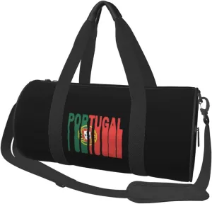 Retro Portugal Flag Garden Flag Convertible Garment Bag with Shoulder Strap, Carry on Garment Duffel Bag for Men Women - Rolling Foldable for Travel Luggage Bags (Black)