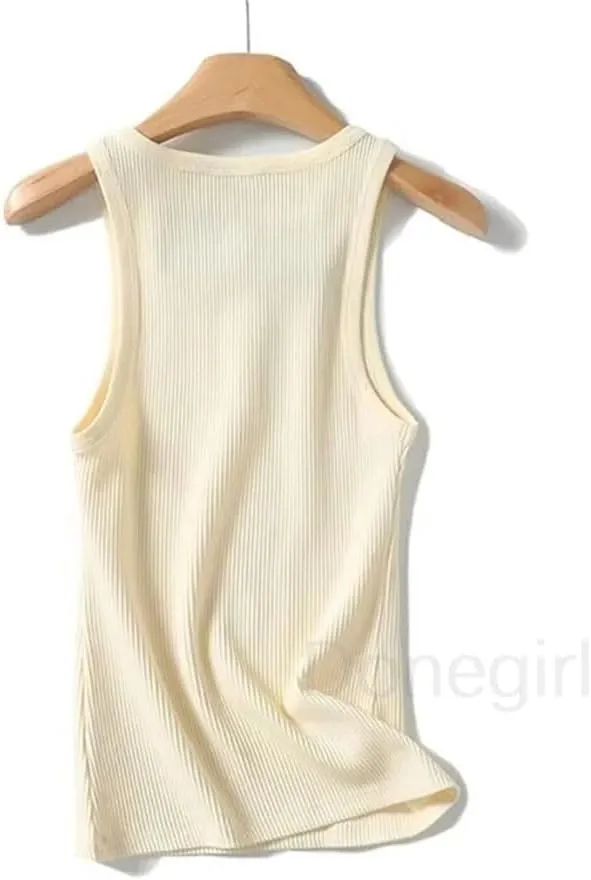 Rfmfkkg Tank For Women Solid Sleeveless Ribbed Knit Vest Top Cropped Knit Crop Casual Camisole