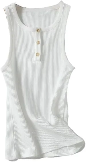 Rfmfkkg Tank For Women Solid Sleeveless Ribbed Knit Vest Top Cropped Knit Crop Casual Camisole