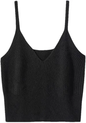 Rfmfkkg Women'S Cashmere Knitted Camisole Vest Casual Sleeveless Tops Camisole Spaghetti Strap Tank Cami