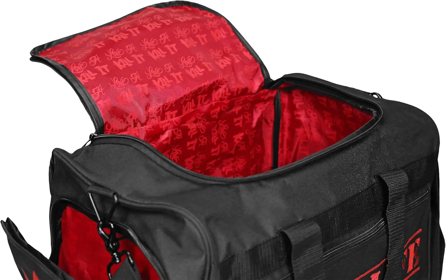 Rich Piana 5% Nutrition Sports Duffle & Gym Bag | Signature "RP" Crown Bag (Black/Red)