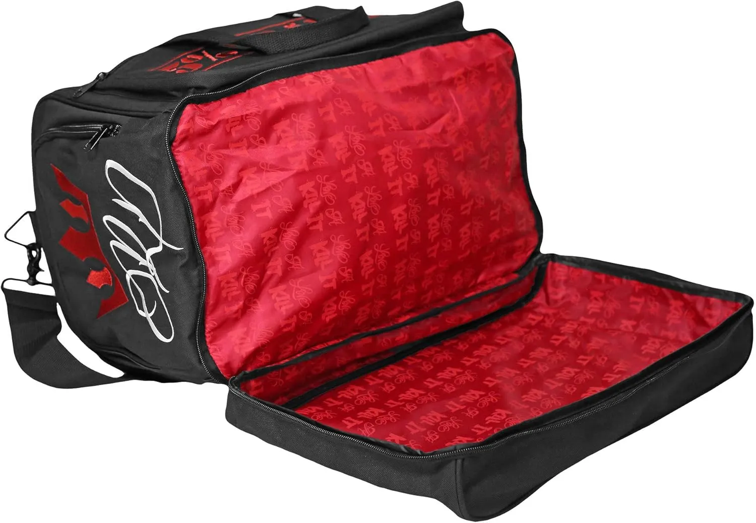 Rich Piana 5% Nutrition Sports Duffle & Gym Bag | Signature "RP" Crown Bag (Black/Red)