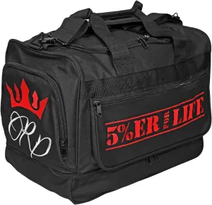 Rich Piana 5% Nutrition Sports Duffle & Gym Bag | Signature "RP" Crown Bag (Black/Red)
