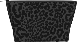 RIMENCH Unisex Dark Gray Black Leopard Cheetah Print Toiletry Bags Waterproof Stationery Bag With Zipper Portable Travel Cosmetic Bag For Travel, Gym