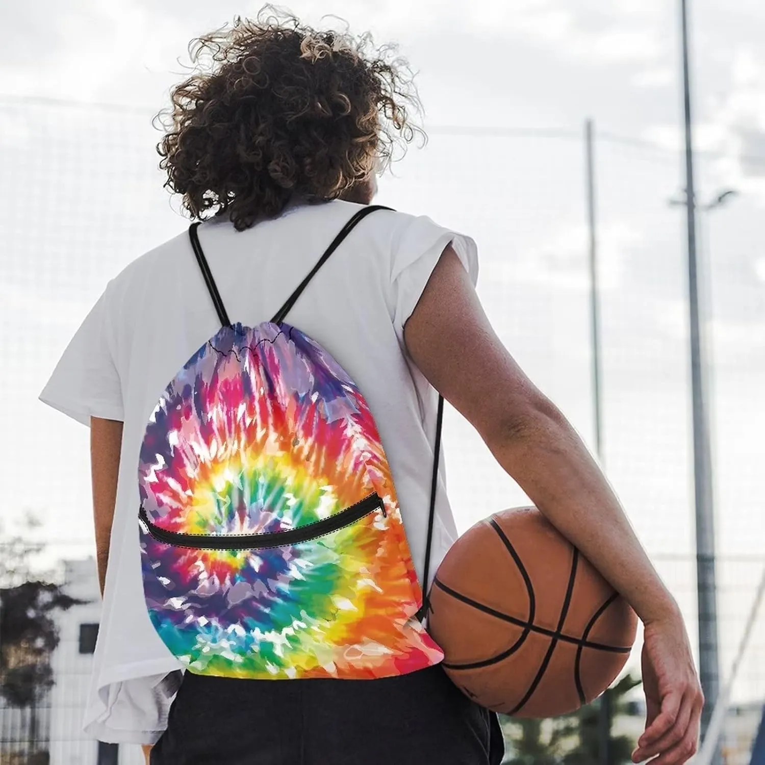 Rnyleeg Beach Theme Drawstring Backpack Bags Gym Cinch Tote Sackpack Sack Bulk String Bag Backpack Storage Bag for Party Gym Sports Shopping
