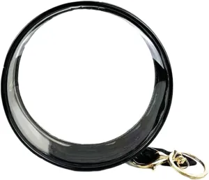 Round Transparent Mini Bags with Zipper Waterproof PVC Travel Cosmetic Bag for Women Travel Bag Coin Purse (Large   Keychain)