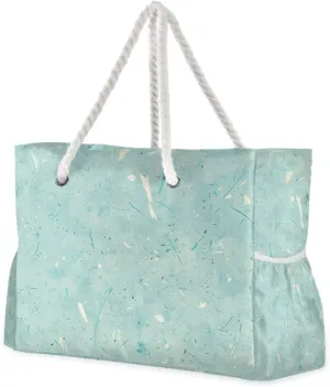 Seamless Kraft Paper Texture Bag For Women Waterproof Sandproof with side pockets Large Beach Tote Bag for Swim Pool