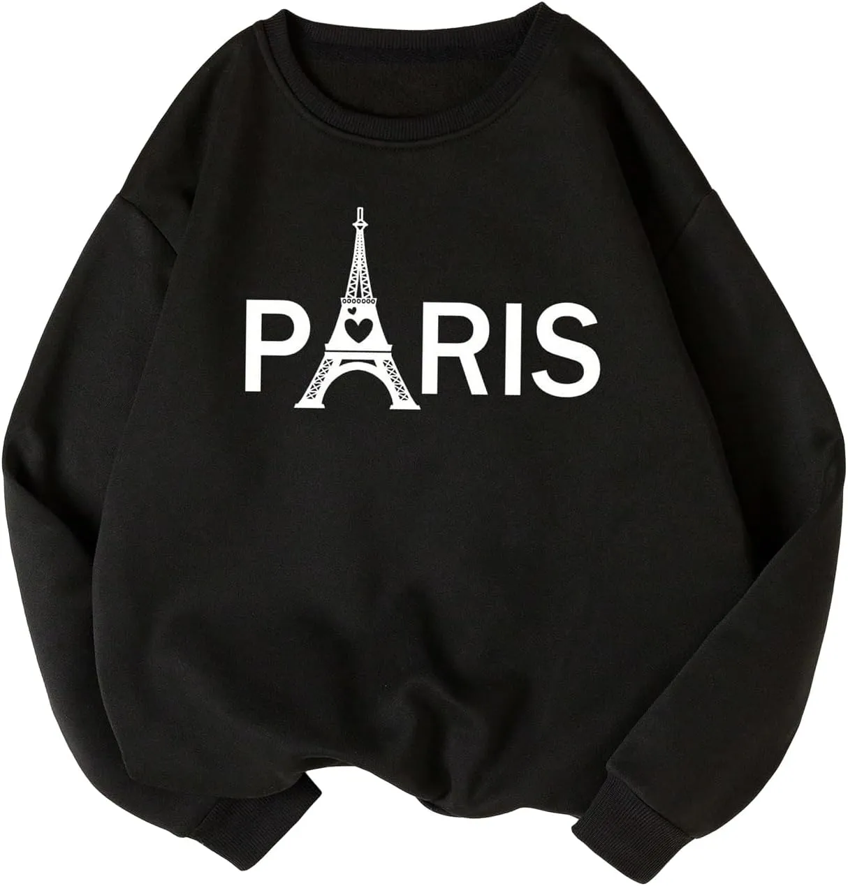 SHENHE Women's Graphic Print Crewneck Drop Shoulder Long Sleeve Sweatshirt Tops Pullovers
