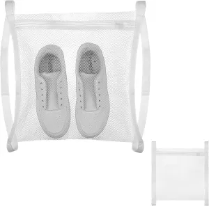 Shoe Dryer Bag, Reusable Sneaker Wash Dry Net Bag Mesh Laundry Bags Large Honeycomber Mesh Bags with Zipper and Strap for Washer Dryer Shoes, Clothing, 17.5 * 14.17 Inch