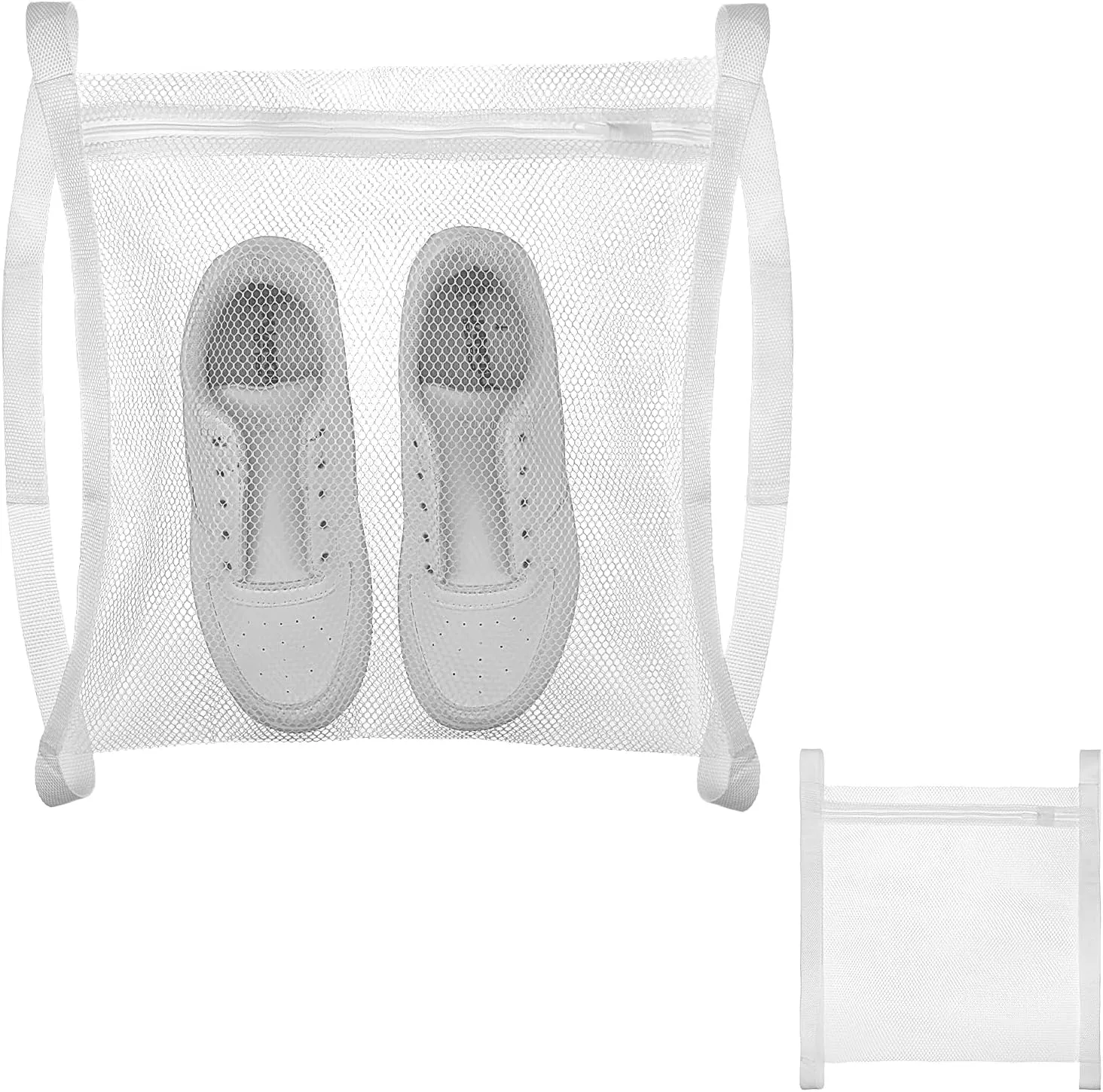 Shoe Dryer Bag, Reusable Sneaker Wash Dry Net Bag Mesh Laundry Bags Large Honeycomber Mesh Bags with Zipper and Strap for Washer Dryer Shoes, Clothing, 17.5 * 14.17 Inch