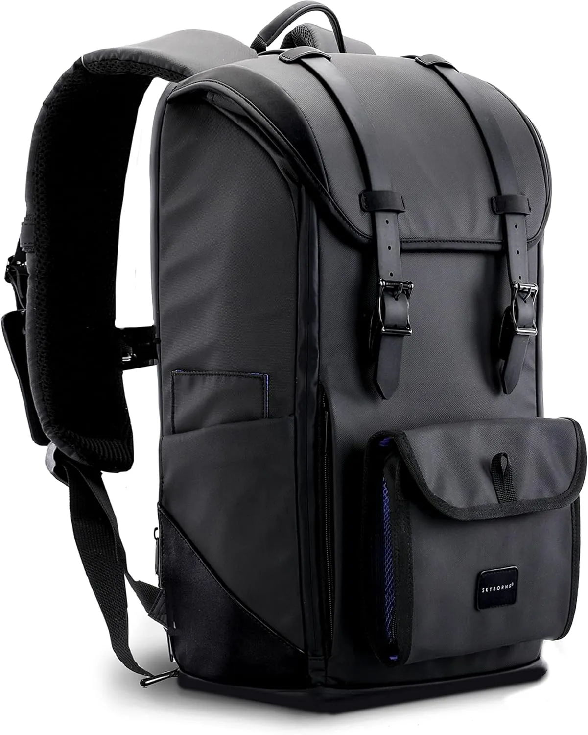 SKYBORNE Smart-Pack PLUS  Travel backpack with anti-theft padded laptop compartment with modular detachable DOPP Kitt & built-in USB charging