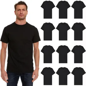 SOCKS'NBULK Men's Cotton Crew Neck Regular T-Shirts Bulk Short Sleeve Lightweight Tees Mix Colors