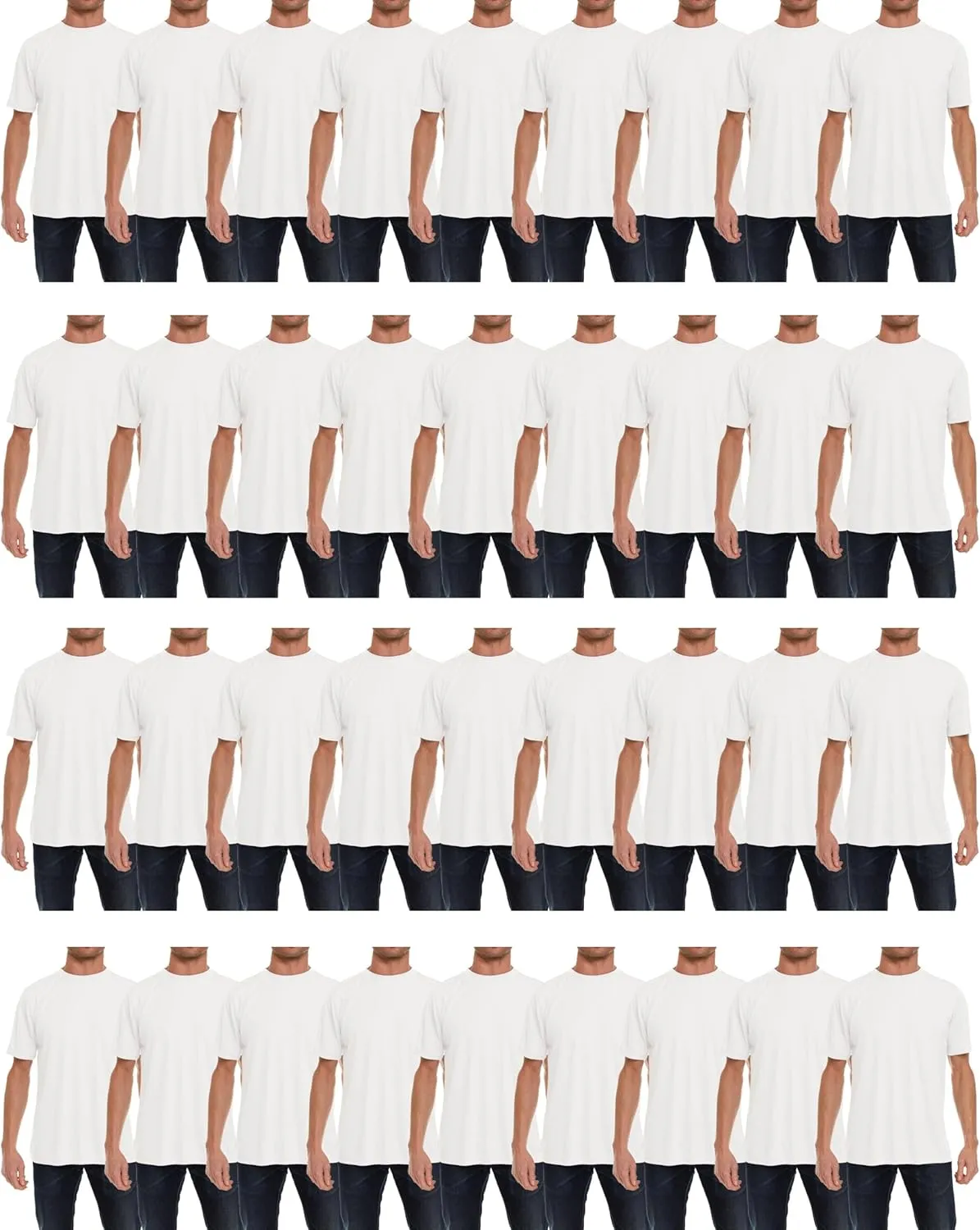 SOCKS'NBULK Men's Cotton Crew Neck Regular T-Shirts Bulk Short Sleeve Lightweight Tees Mix Colors