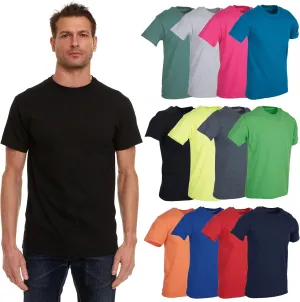 SOCKS'NBULK Men's Cotton Crew Neck Regular T-Shirts Bulk Short Sleeve Lightweight Tees Mix Colors