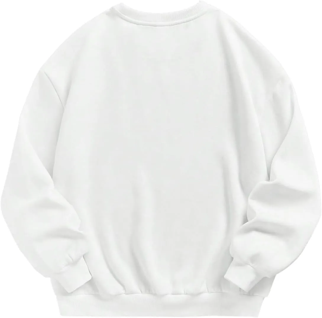 SOLY HUX Girl's Graphic Letter Print Sweatshirt Crewneck Long Sleeve Cute Drop Shoulder Pullover Tops