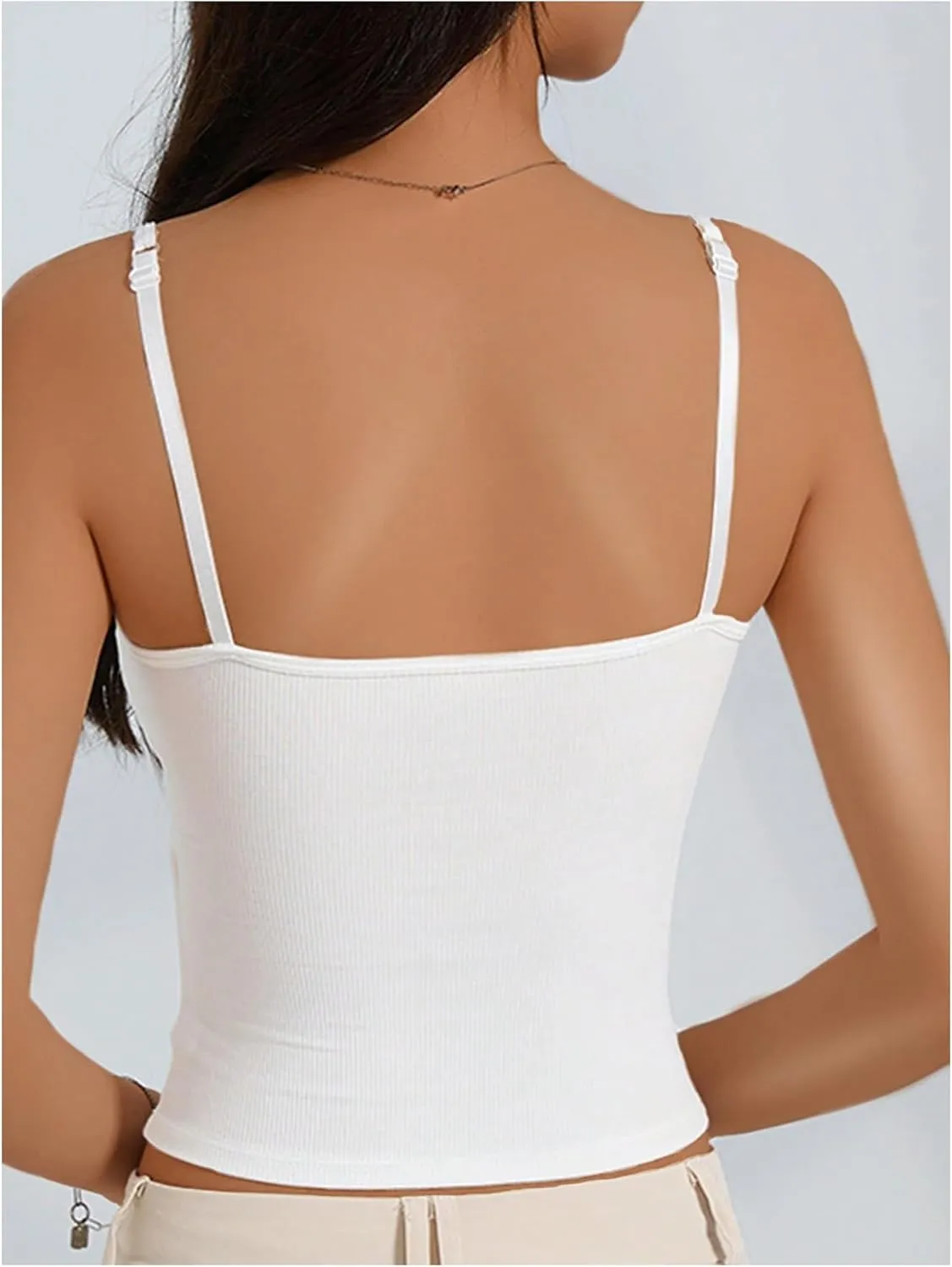 SOLY HUX Women's Basic Camisole Tops 3 Packs Padded Sleeveless Shirts Ribbed Knit Fitted Cami Top