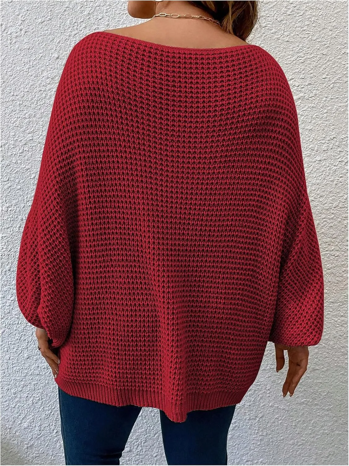 SOLY HUX Women's Plus Size Crewneck Long Sleeve Casual Oversized Sweater Pullover Tops