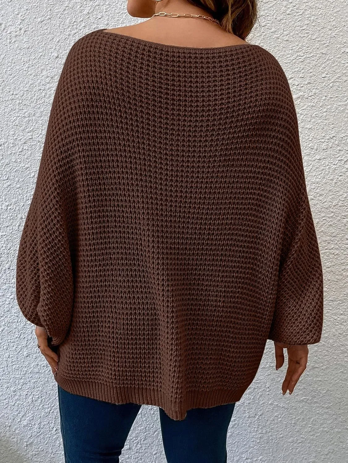 SOLY HUX Women's Plus Size Crewneck Long Sleeve Casual Oversized Sweater Pullover Tops