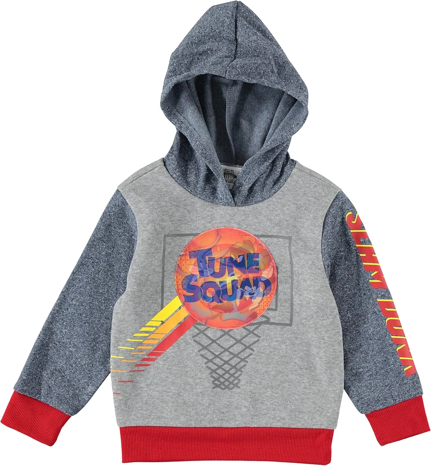 space jam Boys Fleece Hooded Sweatshirt and Jogger Sweatpants - Boys Sweatshirt with Tune Squad Hologram