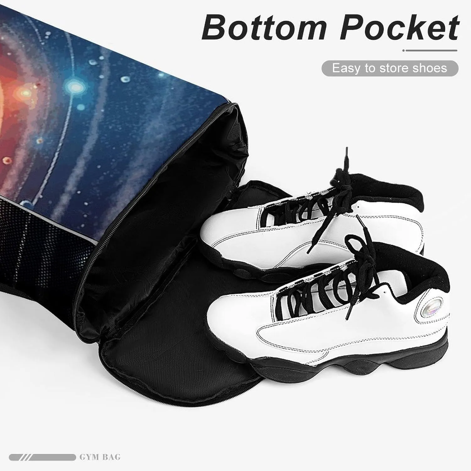 Sports Drawstring Backpack Lightweight Small Gym Bag Outer Space Galaxy Solar System Gym Sackpack for Women Men