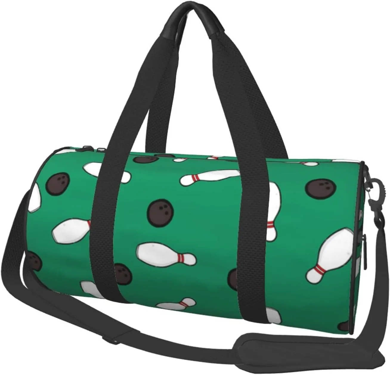 Sports Duffel Bag Bowling-Pins-Ball Foldable Travel Tote Bag Weekender Sleepover Carry On Bag