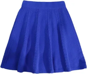 Spring Winter Pleated Knitted Skirt Women Elastic High Waist A-Line All-Match Party Mini Skirt