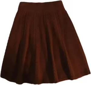 Spring Winter Pleated Knitted Skirt Women Elastic High Waist A-Line All-Match Party Mini Skirt