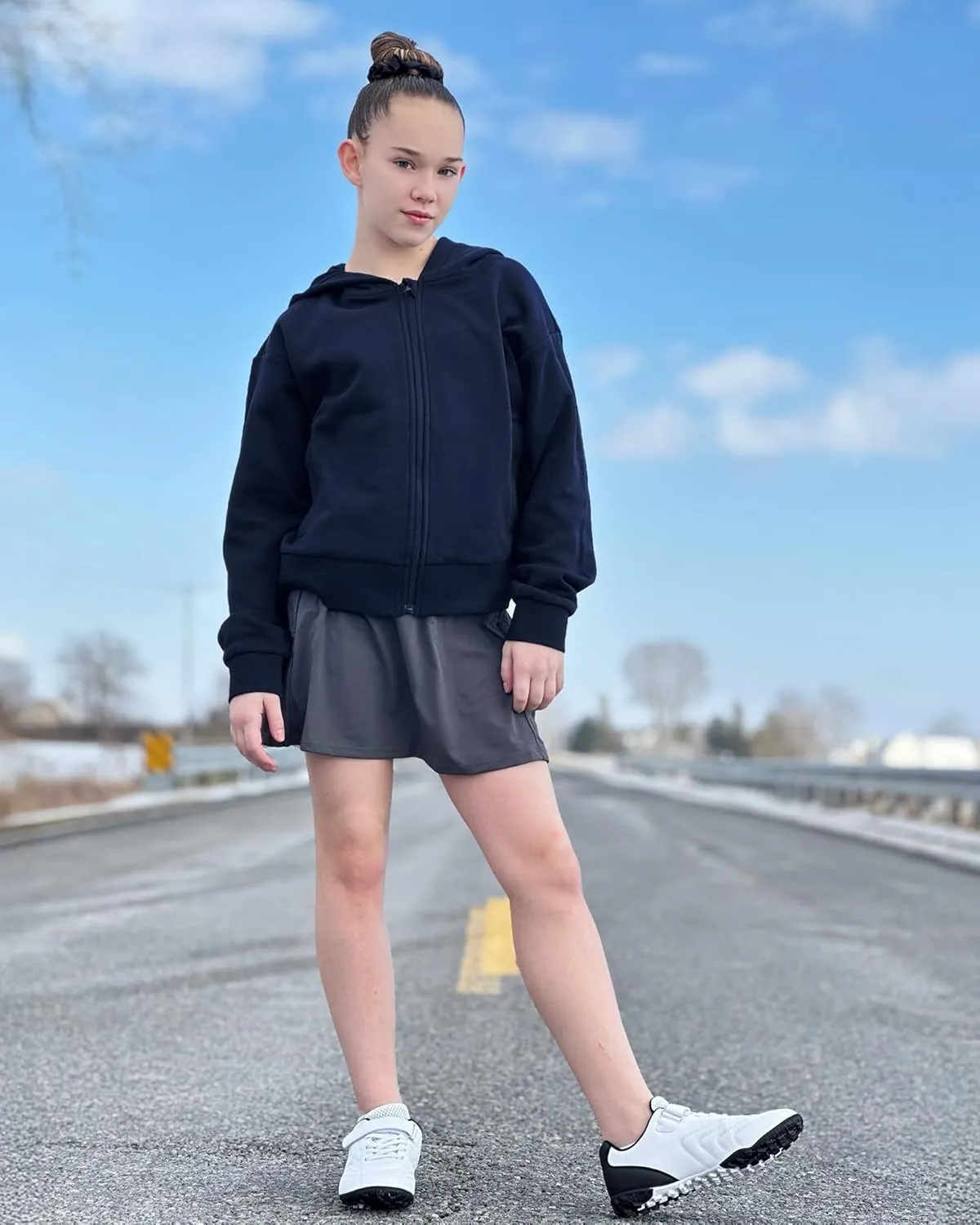 Stelle Zip Up Hoodies for Women Fleece Crop Jackets Long Sleeve Hooded Sweatshirts with Pockets Casual Coat