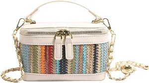 Straw Beach Bags For Women Rattan Purses Summer Straw Bucket Shoulder Bag Womens Crossbody Purse Clutch Handbag 2025