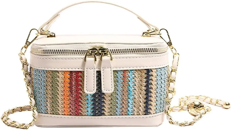 Straw Beach Bags For Women Rattan Purses Summer Straw Bucket Shoulder Bag Womens Crossbody Purse Clutch Handbag 2025