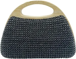 Straw Clutch Bag Beach Bags For Women Rattan Purses Handbags Evening Bag Summer Straw Crossbody Bag Purse Wooden Top-Handle