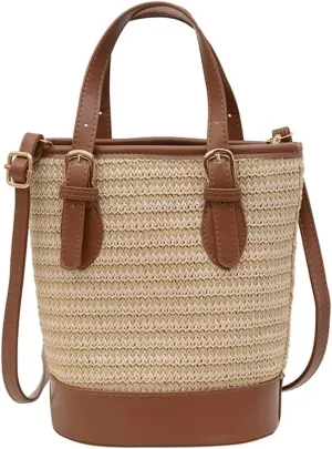Straw Clutch Bag Cute Summer Beach Bags For Women Rattan Purses Straw Handbags Small Bucket Bag Travel Crossbody Purse 2025