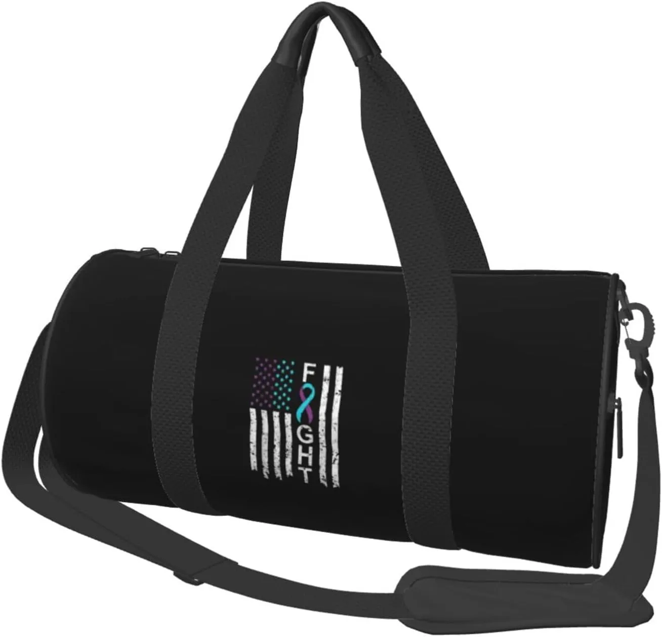 Suicide Prevention Awareness Convertible Garment Bag with Shoulder Strap, Carry on Garment Duffel Bag for Men Women - Rolling Foldable for Travel Luggage Bags (Black)