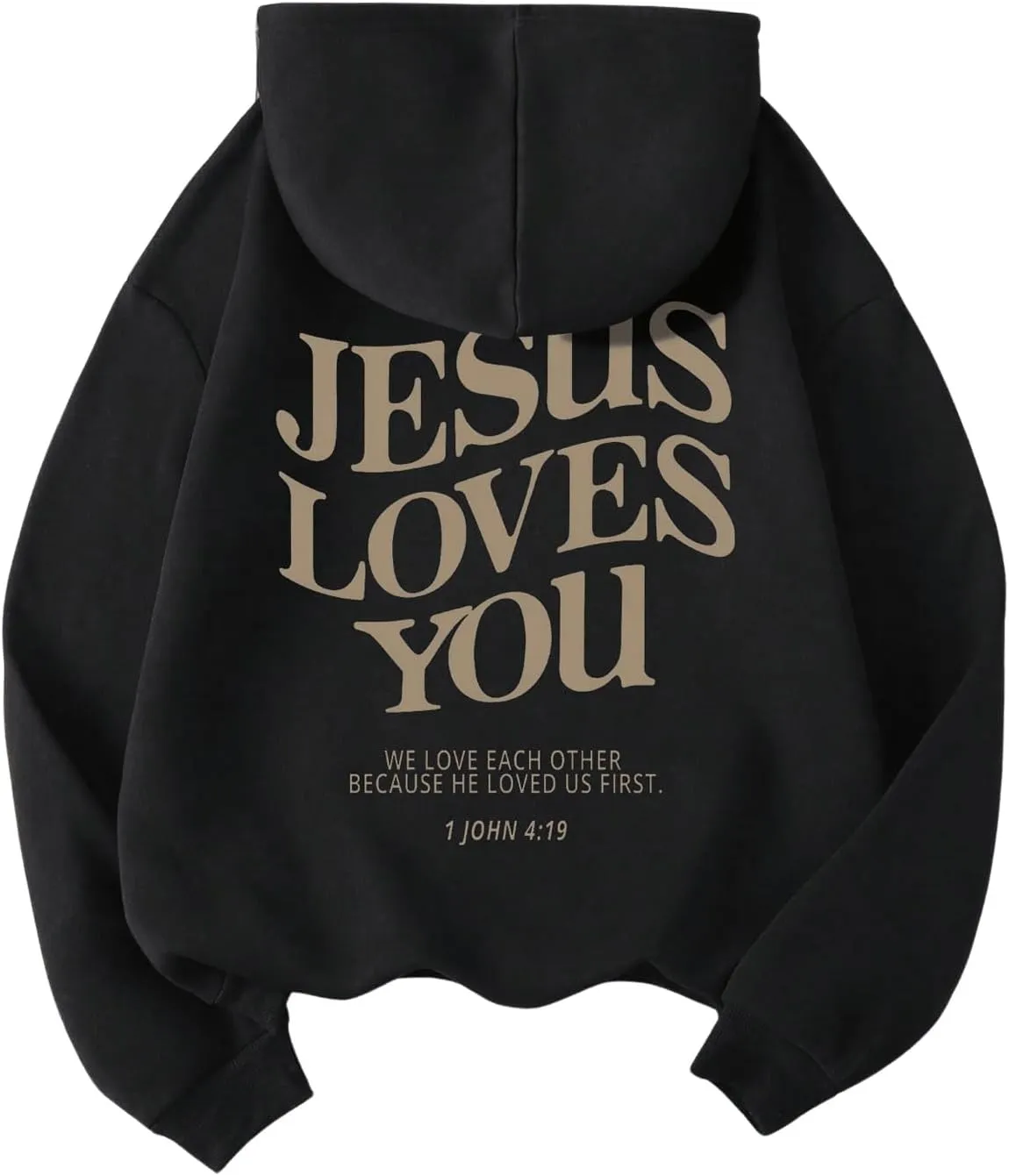 SweatyRocks Women's Letter Graphic Drawstring Hoodies Long Sleeve Pullovers Sweatshirts Tops