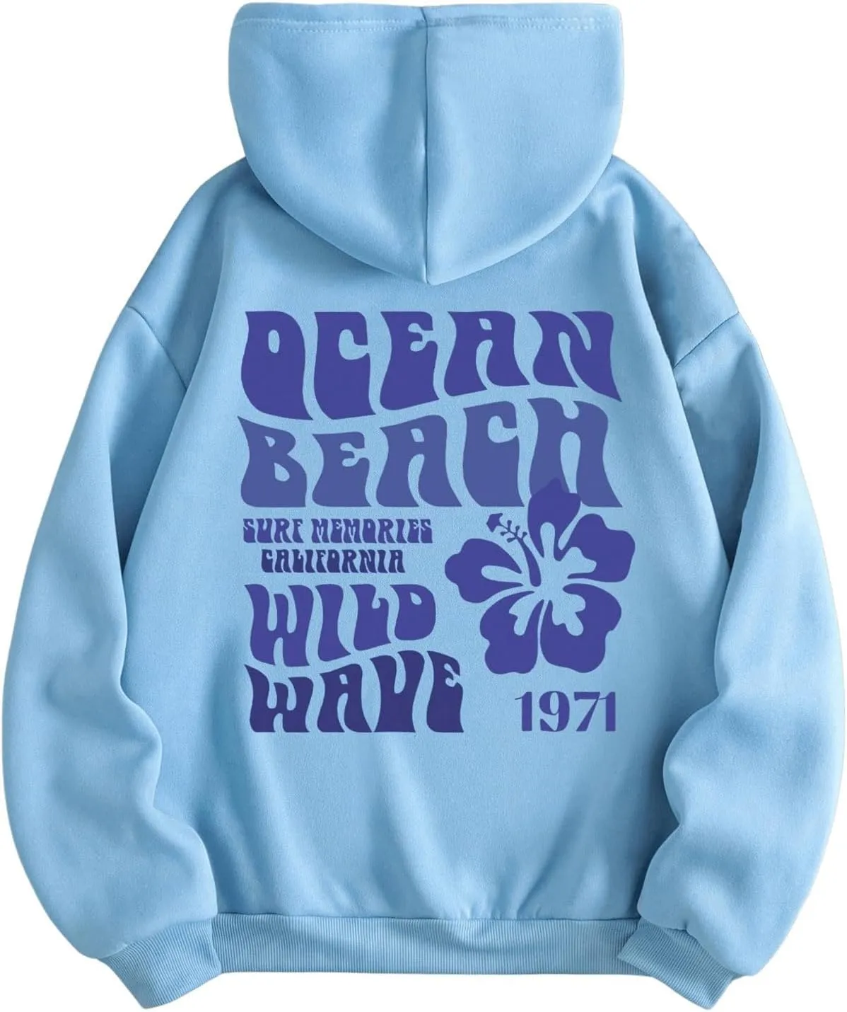 SweatyRocks Women's Letter Graphic Drawstring Hoodies Long Sleeve Thermal Pullovers Sweatshirts