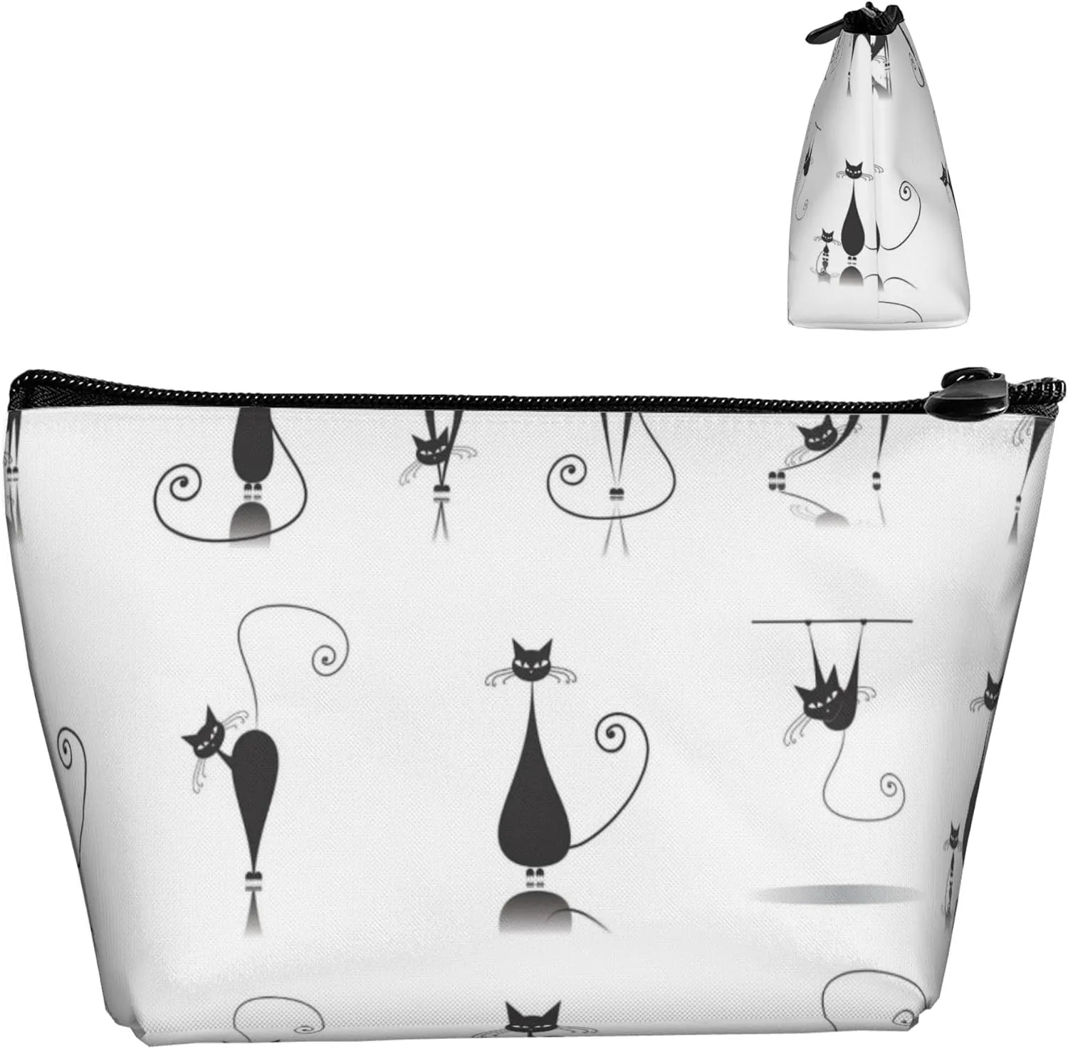 SWEET TANG Makeup Bag Black Cats Cosmetic Bags for Women Toiletry Travel Organizer Portable Make Up Bags for Christmas Birthday Gifts