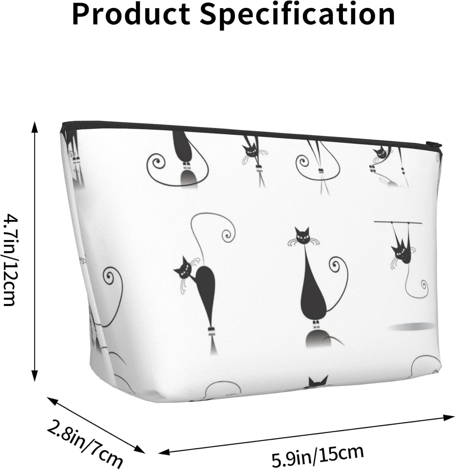 SWEET TANG Makeup Bag Black Cats Cosmetic Bags for Women Toiletry Travel Organizer Portable Make Up Bags for Christmas Birthday Gifts