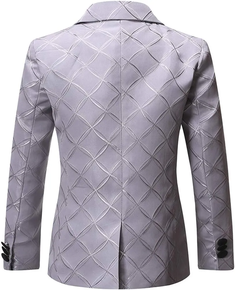 SWOTGdoby Boys Blazers Slim Fit Suit Jacket Formal Tuxedo Blazer Golden Shiny Dress Coat Ring Bearer Outfit for Party Prom
