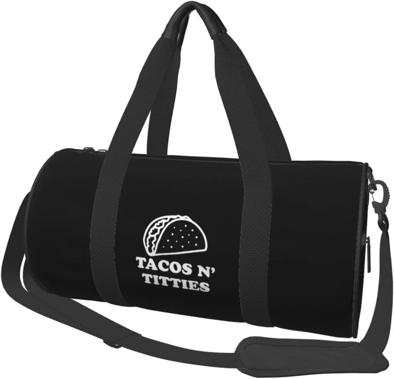 Tacos and Titties Convertible Garment Bag with Shoulder Strap, Carry on Garment Duffel Bag for Men Women - Rolling Foldable for Travel Luggage Bags (Black)