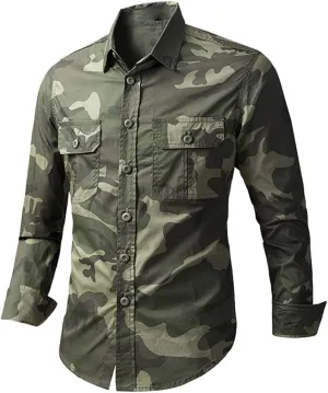 Tactical Hiking Shirts Men Long Sleeve Cargo Work Shirts Summer Outdoor Quick Dry Military Combat Hunting Fishing Shirt