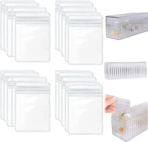 Tclnyer Acrylic Jewelry Box Organizer With 20 Portable Anti Tarnish Jewelry Bags, Clear Jewelry Organizer Holder, Jewelry Organizers And Storage, for Earrings Rings Necklaces Women Girls (20PCS Bags)