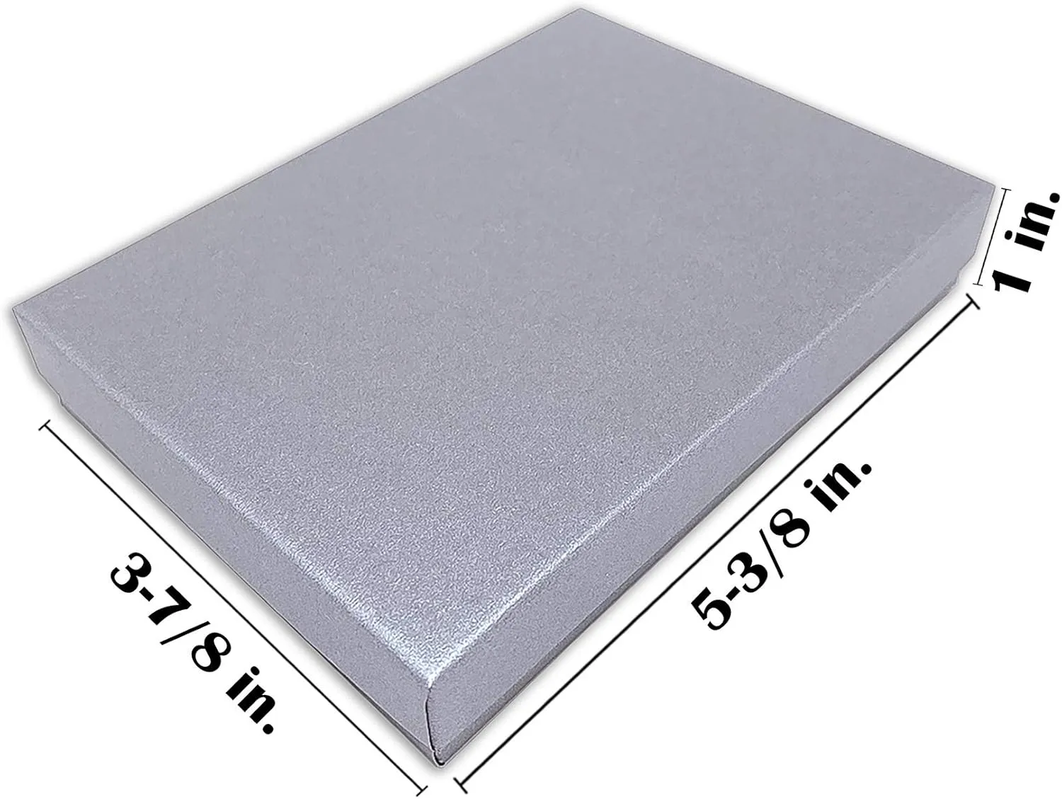 TheDisplayGuys - 100-Pack #53 Cotton Filled Cardboard Paper Jewelry Boxes Gift Case - Pearl Gray (5.4" x 3.9" x 1.0") - for Shipping or Storage