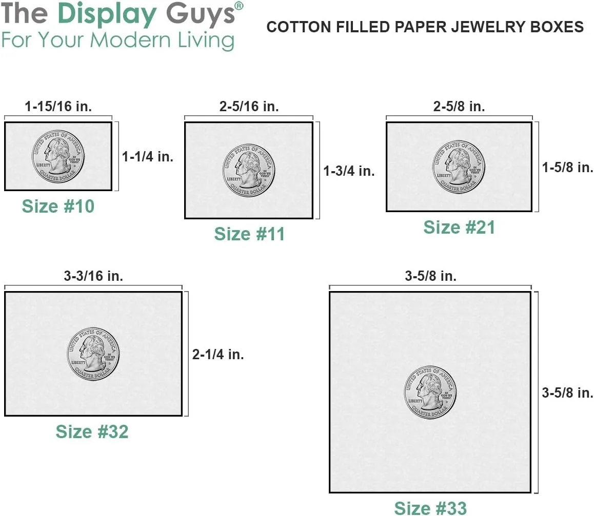 TheDisplayGuys - 100-Pack #53 Cotton Filled Cardboard Paper Jewelry Boxes Gift Case - Pearl Gray (5.4" x 3.9" x 1.0") - for Shipping or Storage