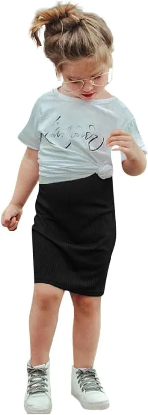Todder Kids Baby Girls Skirts Summer Slim Pencil Skirts Solid Fashion Knitted Skirt Party Skirt Princess Dress 1-5Y
